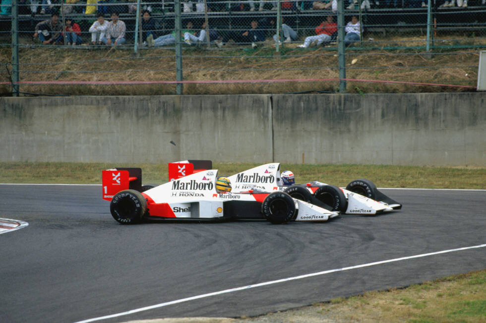 Foto zur News: #2 McLaren 1988-1989 (Pole-Position-Quote 94 Prozent): Diese beiden Saisons haben in der Geschichte des Sports einen festen Platz, waren sie doch vom beinharten, teaminternen Duell der beiden McLaren-Piloten Ayrton Senna und Alain Prost geprägt. Das eskalierte 1989 in der berühmten Kollision von Suzuka.
