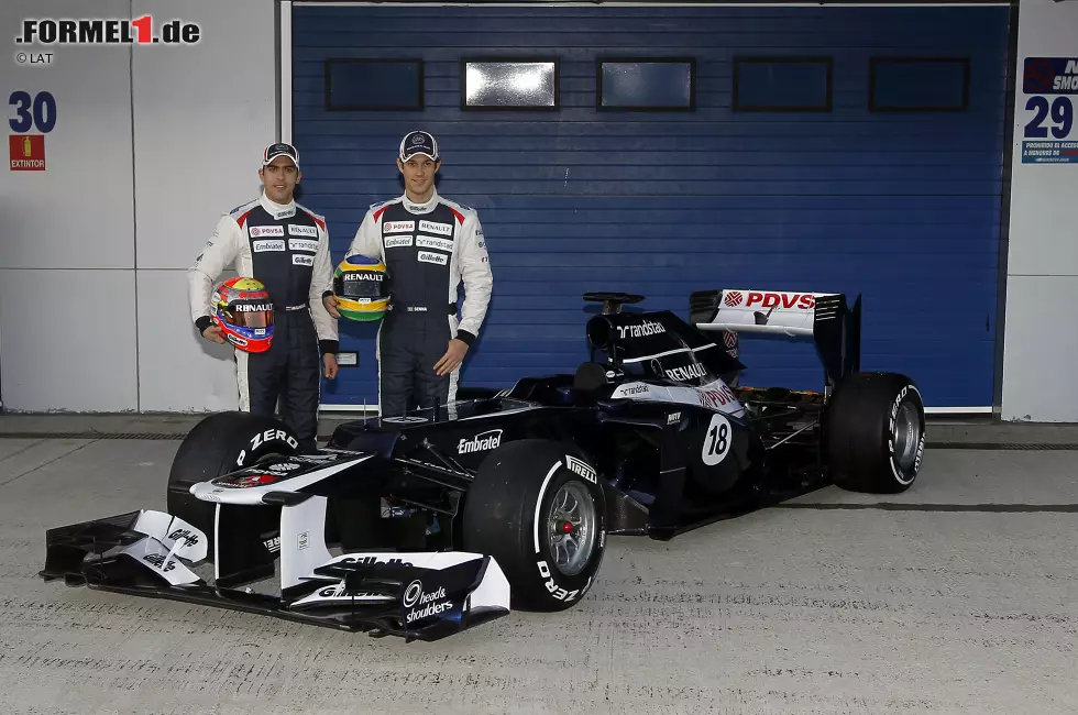 2012: Rubens Barrichello verlässt das Team, sein brasilianischer Landsmann Bruno Senna stößt neu dazu. Er wird Teamkollege von Pastor Maldonado und fährt ebenfalls den FW34. Es ist 18 Jahre her, dass Sennas Onkel Ayrton in einem Williams tödlich verunglückt ist. Und in Spanien gelingt Maldonado eine Überraschung: Er gewinnt! Erstmals seit 2004 ist Williams wieder ein Siegerteam. Foto zur News: 2012: Rubens Barrichello verlässt das Team, sein brasilianischer Landsmann Bruno Senna stößt neu dazu. Er wird Teamkollege von Pastor Maldonado und fährt ebenfalls den FW34. Es ist 18 Jahre her, dass Sennas Onkel Ayrton in einem Williams tödlich verunglückt ist. Und in Spanien gelingt Maldonado eine Überraschung: Er gewinnt! Erstmals seit 2004 ist Williams wieder ein Siegerteam.