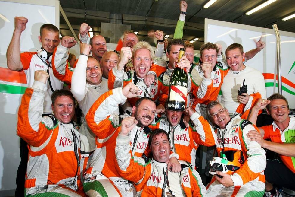 Foto zur News: 2009 gelang dann Force India mit Giancarlo Fisichella ebenfalls in Spa die erste Pole-Position sowie mit Platz zwei das bisher beste Ergebnis in der Formel 1.