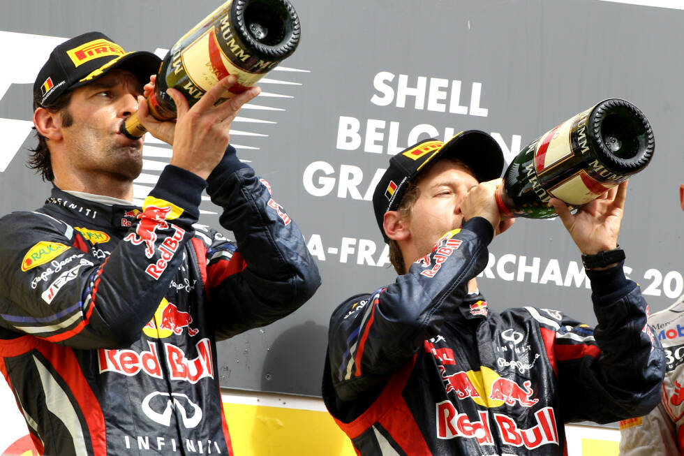 Foto zur News: Noch zwei weitere Fahrer, die an diesem Wochenende antreten, haben schon mehr als einmal den Belgien-Grand-Prix gewonnen: Sebastian Vettel (2011 und 2013 für Red Bull) und Lewis Hamilton (2010 für McLaren und im vergangenen Jahr für Mercedes).