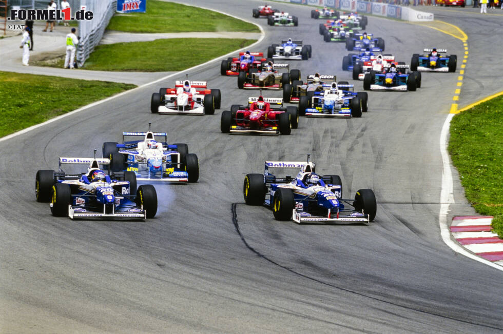Foto zur News: Damon Hill und Jacques Villeneuve gewinnen im Weltmeisterauto des Jahres 1996 ebenfalls 12 von 16 Saisonrennen, holen dazu aber auch noch zwölf Poles. Eine noch bessere Siegquote verhageln Michael Schumacher, der im Ferrari F310 drei Rennen gewinnt, und der Überraschungserfolg von Oliver Panis (Ligier-Mugen-Honda JS43) in Monaco.