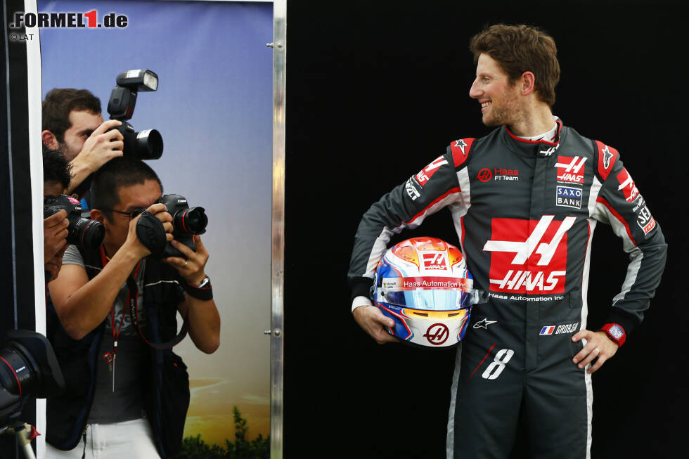 Foto zur News: Romain Grosjean (Haas, #8) ist überzeugt, dass er für das neue Team aus den USA gleich in der ersten Saison WM-Punkte holen wird.