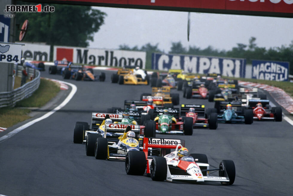 Foto zur News: Hinter Schumacher und Hamilton hat Ayrton Senna drei Siege geholt. Nelson Piquet, Damon Hill, Jacques Villeneuve, Mika Häkkinen und Jenson Button stehen bei jeweils zwei.