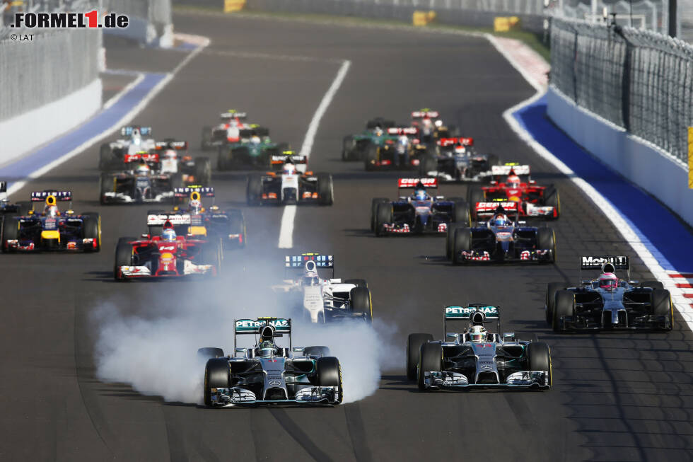 Foto zur News: Es ist der dritte Russland-Grand-Prix. Die Rennen 2014 und 2015 wurden beide von Lewis Hamilton gewonnen. 2014 gewann er von Pole, 2015 von Rang zwei, weil Teamkollege Nico Rosberg die Pole-Position innehatte.