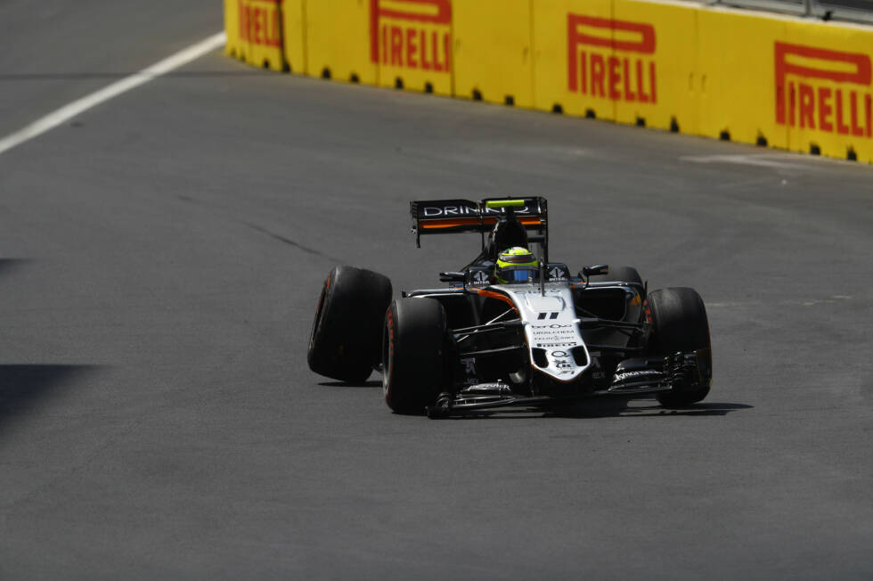 Foto zur News: Während Rosberg die Pole-Position mit einem gefühlten Lichtjahr Vorsprung eintütete, war Sergio Perez im Force India die Überraschung. Nachdem er im dritten Freien Training für Kleinholz gesorgt und das Team das Auto in Rekordzeit zusammengeflickt hatte, raste der Mexikaner zu Rang zwei. &quot;Gemischte Gefühle bei mir&quot;, meinte Perez.