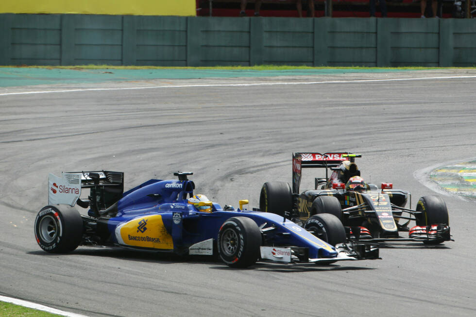 Foto zur News: Brasilien-Grand-Prix (2015): (Vorerst) Letzter Maldonado-Crash in der Formel 1. Kollision mit Marcus Ericsson.