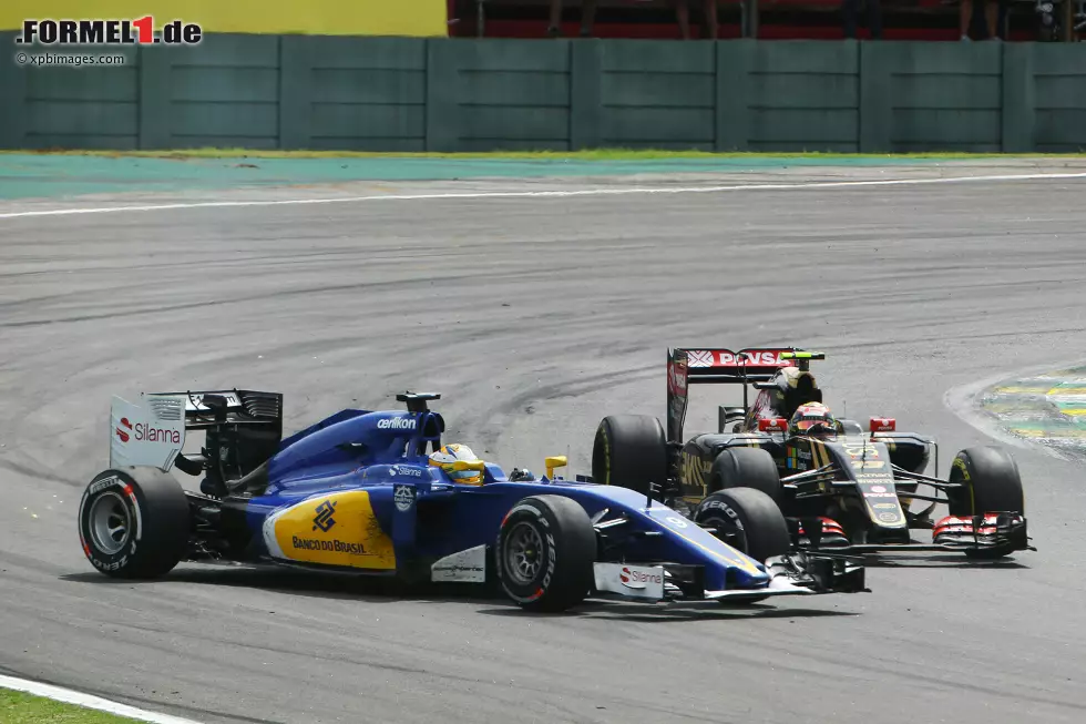 Brasilien-Grand-Prix (2015): (Vorerst) Letzter Maldonado-Crash in der Formel 1. Kollision mit Marcus Ericsson. Foto zur News: Brasilien-Grand-Prix (2015): (Vorerst) Letzter Maldonado-Crash in der Formel 1. Kollision mit Marcus Ericsson.