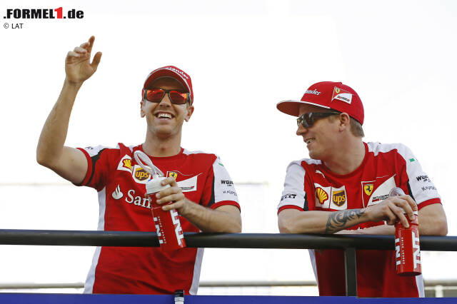 Foto zur News: Social-Media-Muffel: Null Likes, Fans oder Abonnenten haben die beiden Ferrari-Piloten Sebastian Vettel und Kimi Räikkönen vorzuweisen. Der vierfache Weltmeister und der "Iceman" sind die einzigen beiden Piloten, die online nicht vertreten sind.