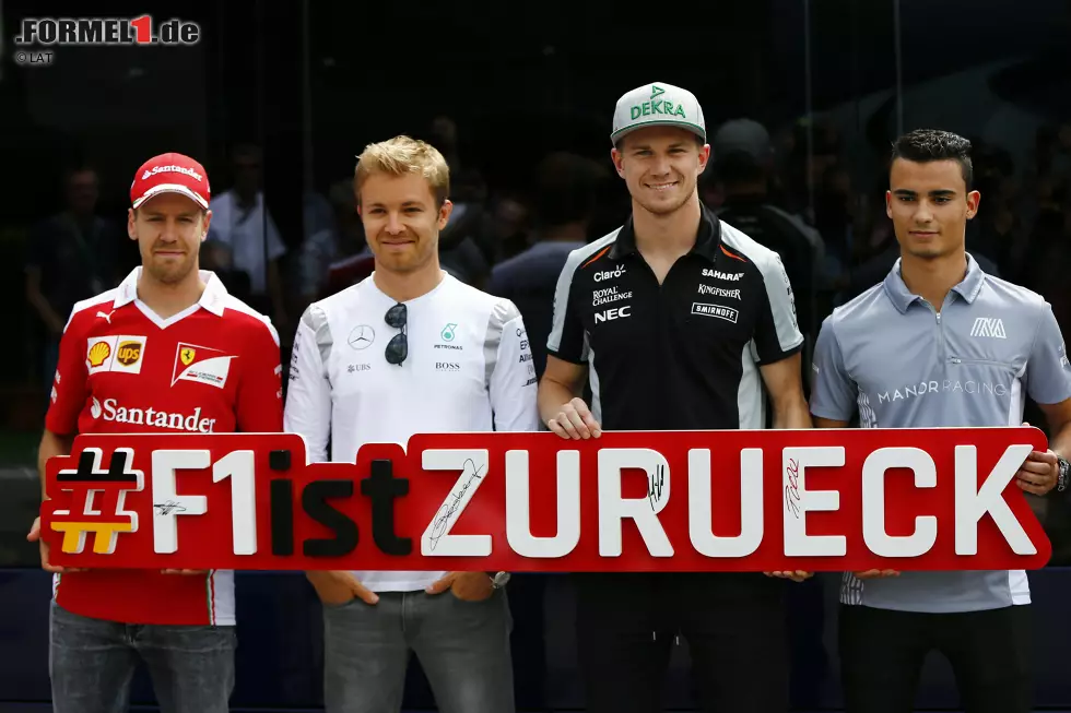 Neben dem Ferrari-Piloten freuen sich auch Nico Rosberg, Nico Hülkenberg und Pascal Wehrlein auf das Comeback des Deutschland-Grand-Prix. "Es war immer mein Traum, vor eigenem Publikum Formel 1 zu fahren", sagt der Manor-Pilot vor seinem ersten Heimrennen. Rund 60.000 Fans werden erwartet - mehr als 2014. Foto zur News: Neben dem Ferrari-Piloten freuen sich auch Nico Rosberg, Nico Hülkenberg und Pascal Wehrlein auf das Comeback des Deutschland-Grand-Prix. "Es war immer mein Traum, vor eigenem Publikum Formel 1 zu fahren", sagt der Manor-Pilot vor seinem ersten Heimrennen. Rund 60.000 Fans werden erwartet - mehr als 2014.