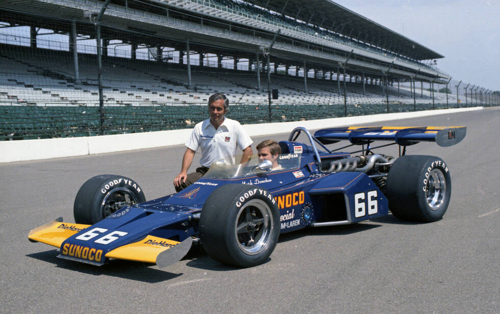 Foto zur News: Mark Donohue (14 Grands Prix): 1969 bestreitet der US-Amerikaner zum ersten Mal die 500 Meilen und wird Rookie des Jahres. Nach Platz zwei 1970 schlägt 1972 mit dem Sieg seine große Stunde. Es ist der erste Penske- und McLaren-Sieg in Indianapolis.