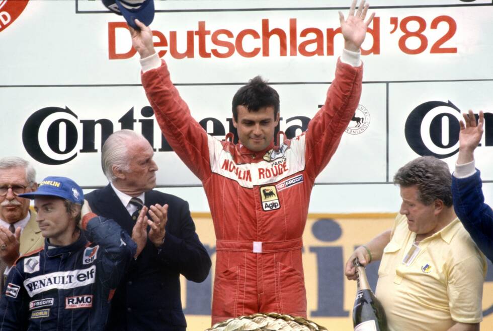 Foto zur News: Formel-1-Saison 1982: 11 verschiedene Sieger in 16 Rennen - Rene Arnoux, Niki Lauda, Didier Pironi, Alain Prost, John Watson (je 2), Michele Alboreto, Elio de Angelis, Riccardo Patrese, Nelson Piquet, Keke Rosberg, Patrick Tambay (je 1)