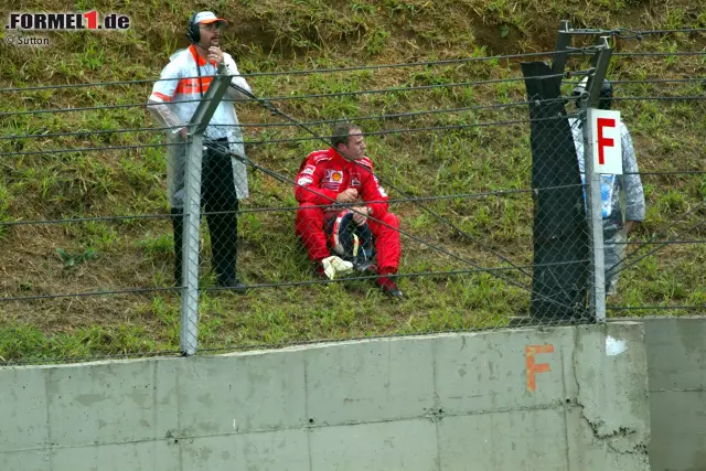 Foto zur News: Ein ewiger Brasilien-Pechvogel bleibt trotz der Pole-Positions Rubens Barrichello. 2003 ist er dicht dran an einem Heimsieg, doch ein Defekt am Benzinsystem bremst seinen Ferrari in Führung liegend aus.