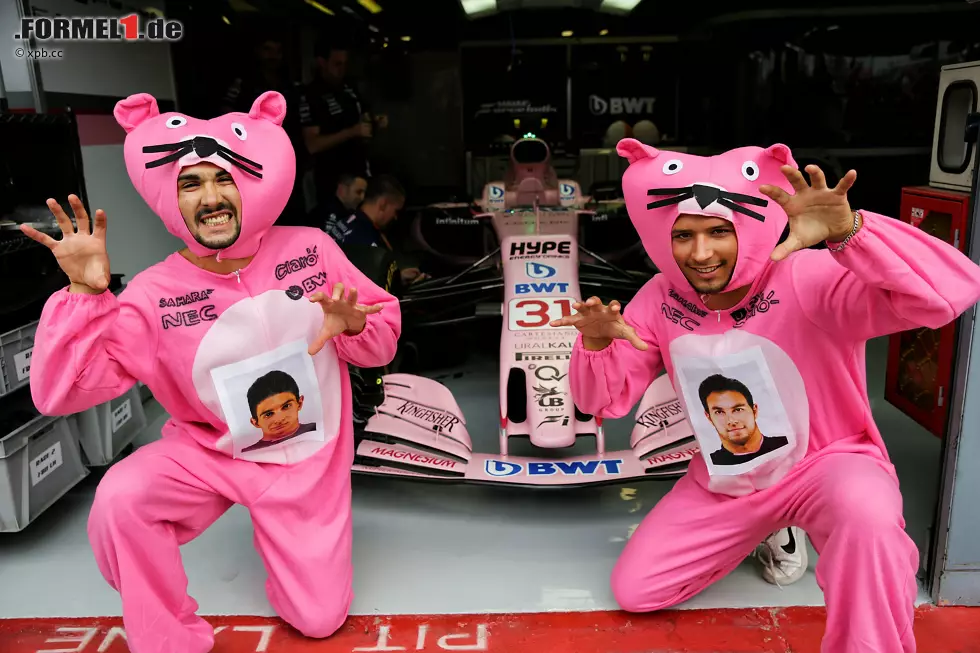 Diese "Pink Panthers" machen das Beste aus der gewöhnungsbedürftigen Lackierung ihres Lieblingsteams Force India. Und ihr Daumendrücken hilft: Esteban Ocon fährt auf den dritten Startplatz, liegt phasenweise an zweiter Stelle. Am Ende gibt es für ihn und seinen Teamkollegen WM-Punkte. Foto zur News: Diese "Pink Panthers" machen das Beste aus der gewöhnungsbedürftigen Lackierung ihres Lieblingsteams Force India. Und ihr Daumendrücken hilft: Esteban Ocon fährt auf den dritten Startplatz, liegt phasenweise an zweiter Stelle. Am Ende gibt es für ihn und seinen Teamkollegen WM-Punkte.