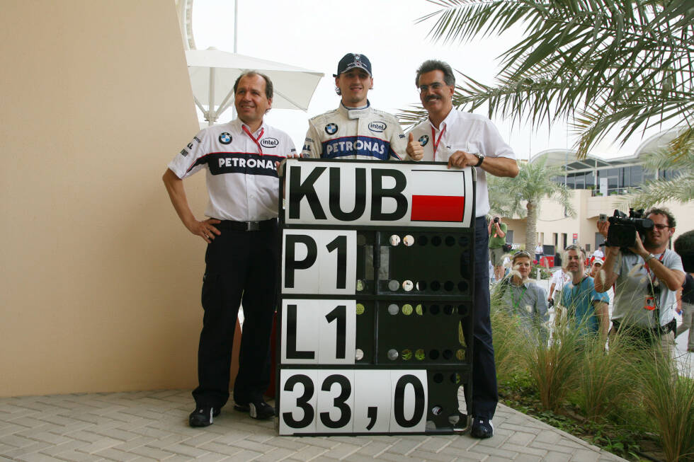 Foto zur News: Neben den genannten standen noch vier weitere Fahrer in Bahrain auf Pole-Position: Fernando Alonso 2005, Felipe Massa 2007, Robert Kubica 2008 und Jarno Trulli 2009. Fünf von zwölf Mal gewann der Polesetter tags darauf auch den Grand Prix. Und niemals stand der Sieger weiter hinten als auf P4.