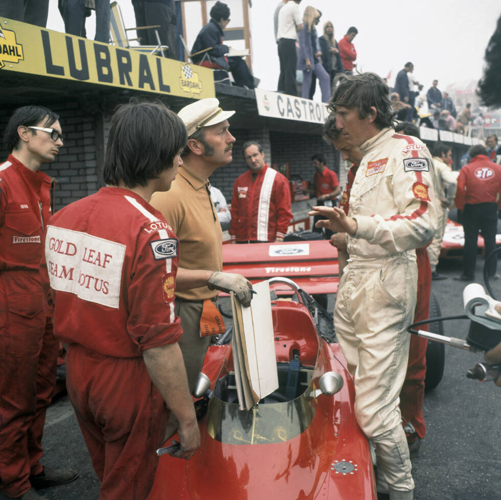 Foto zur News: ... Rindt und Teamboss Chapman, der technisch stets das Limit auslotete, wurde durch die vielen Defekte auf eine harte Probe gestellt. Doch die Genieblitze des legendären Konstrukteurs hielten Rindt bei Lotus. 1970 ...