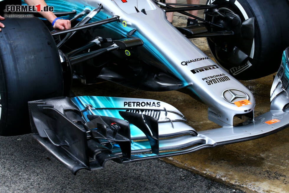 Foto zur News: Es ist wahrscheinlich, dass Mercedes auf der Unterseite wieder auf sogenannte Vortex-Generatoren setzt - also Teile, die Luftwirbel erzeugen, um ganz bewusst in den Strom einzugreifen.
