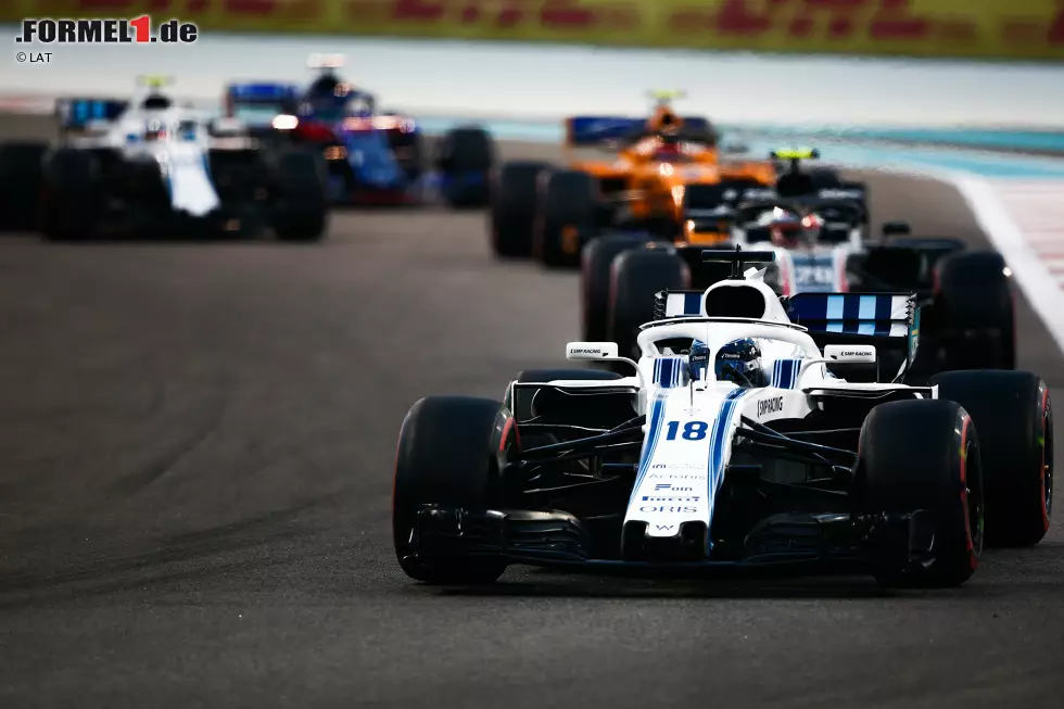 Foto zur News: Lance Stroll (4): An seine guten Starts haben wir uns fast schon gewöhnt. Danach war es kein besonders auffälliges Abschiedsrennen von Williams. Stroll kann mehr, als er 2018 gezeigt hat. 2019 bei Force India werden wir genauer einschätzen können, wie gut er wirklich ist.