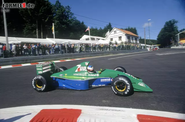 Foto zur News: Jordan 191: Alles beginnt 1991 in Spa - und ist bereits nach wenigen Metern wieder vorbei. "Schumis" Debütrennen in der Formel 1 dauert nur wenige Meter, dann gibt die Kupplung des Boliden auf. Im Jordan 191 sitzt der spätere Rekordchampion anschließend nie wieder. Bilanz: 1 Rennen, 0 Siege, 0 Pole-Positions