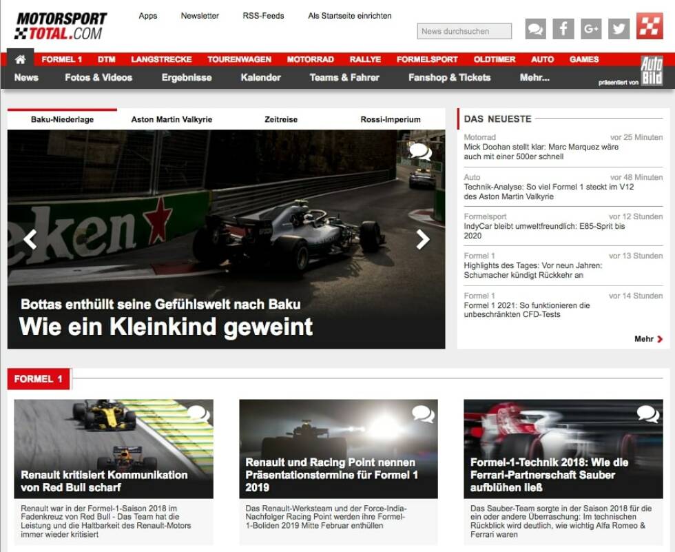 Foto zur News: ... es weder Motorsport-Total.com (oder früher F1-Total.com), Formel1.de noch Motorsport.com gab.