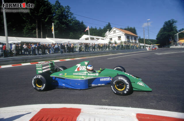 Foto zur News: Das Team aus Silverstone, das heute Aston Martin heißt, begann 1991 unter dem Namen Jordan. Im Modell 191 fährt Michael Schumacher in Spa sein erstes Formel-1-Rennen.