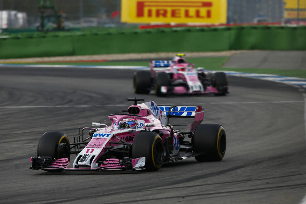 Foto zur News: Sergio Perez (3): Die beiden Force Indias kamen wieder unmittelbar hintereinander ins Ziel, sodass man die beiden unmöglich trennen kann. Die Qualifikation von Perez war deutlich besser, dafür leistete er sich im Rennen einen unnötigen Dreher.