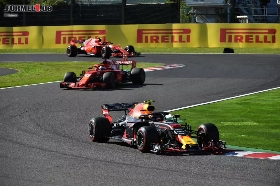 ... im Rennen fegt er nach vorne, attackiert jedoch Verstappen viel zu wild. Vettel dreht sich erneut und fällt an das Ende des Feldes zurück. Mit havariertem Auto rettet er Rang sechs, hätte aber locker als Dritter hinter den Mercedes ins Ziel kommen können. Realer Punktestand: 264:331. Fehlerbereinigt: 359:300. Foto zur News: ... im Rennen fegt er nach vorne, attackiert jedoch Verstappen viel zu wild. Vettel dreht sich erneut und fällt an das Ende des Feldes zurück. Mit havariertem Auto rettet er Rang sechs, hätte aber locker als Dritter hinter den Mercedes ins Ziel kommen können. Realer Punktestand: 264:331. Fehlerbereinigt: 359:300.