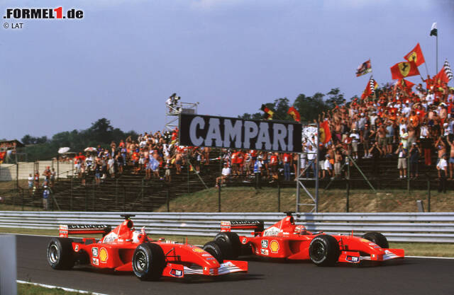 Platz 10: 2001 - Rubens Barrichello (45,53 Prozent der Punkte von Michael Schumacher) - Nie ist der Unterschied zwischen den beiden bei Ferrari größer. "Schumi" holt nicht nur mehr als doppelt so viele Punkte. Er feiert auch neun Saisonsiege, während Barrichello kein einziges Mal auf der obersten Stufe des Podiums steht. Platz 10: 2001 - Rubens Barrichello (45,53 Prozent der Punkte von Michael Schumacher) - Nie ist der Unterschied zwischen den beiden bei Ferrari größer. "Schumi" holt nicht nur mehr als doppelt so viele Punkte. Er feiert auch neun Saisonsiege, während Barrichello kein einziges Mal auf der obersten Stufe des Podiums steht.