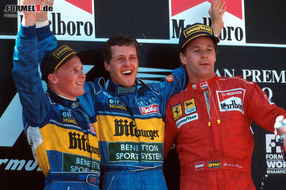 Foto zur News: Platz 8: 1995 - Johnny Herbert (44,12 Prozent der Punkte von Michael Schumacher) - Das nächste &quot;Opfer&quot; des Rekordchampions. Herbert holt in seiner ersten (und einzigen) kompletten Benetton-Saison zwar immerhin zwei Siege. &quot;Schumi&quot; gewinnt im B195 mit neun Erfolgen aber mehr als die Hälfte aller Saisonrennen!