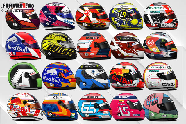 Foto zur News: Vieles ist neu in der Formel 1 2019, auch die Helmdesigns einiger Piloten. Wir stellen die neuen Farben der Fahrer vor, sortiert nach Startnummern von klein nach groß!