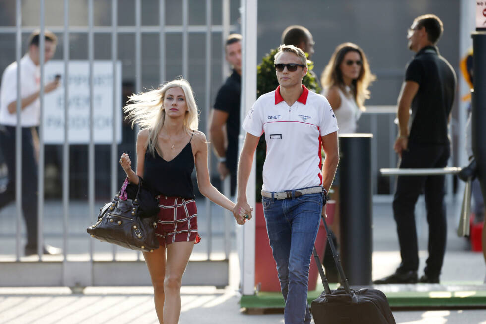 Foto zur News: Marussia-Fahrer Max Chilton hat seine Freundin Chloe Roberts oft zu den Rennen mitgenommen. Die beiden hatten sich als Teenager ineinander verliebt. 2017 wurde geheiratet.
