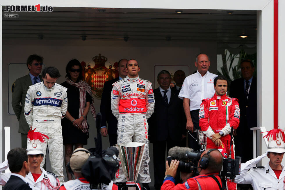 Foto zur News: #8: Monaco 2008 - Lewis Hamilton, Robert Kubica, Felipe Massa (Durchschnittsalter: 24 Jahre, 7 Monate, 23 Tage)