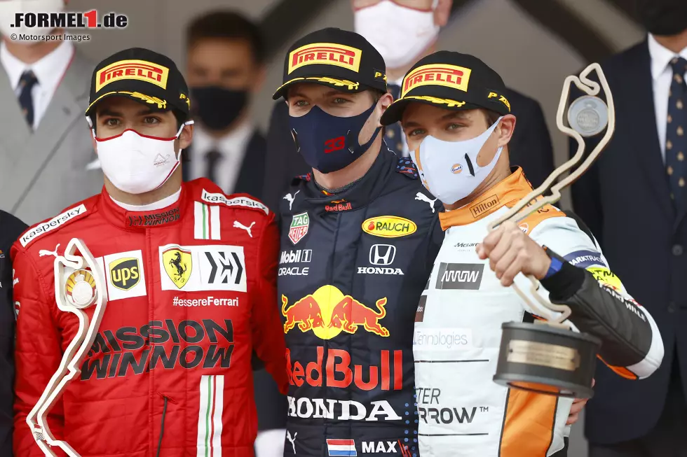#3: Monaco 2021 - Max Verstappen, Carlos Sainz, Lando Norris (Durchschnittsalter: 23 Jahre, 11 Monate, 28 Tage) Foto zur News: #3: Monaco 2021 - Max Verstappen, Carlos Sainz, Lando Norris (Durchschnittsalter: 23 Jahre, 11 Monate, 28 Tage)