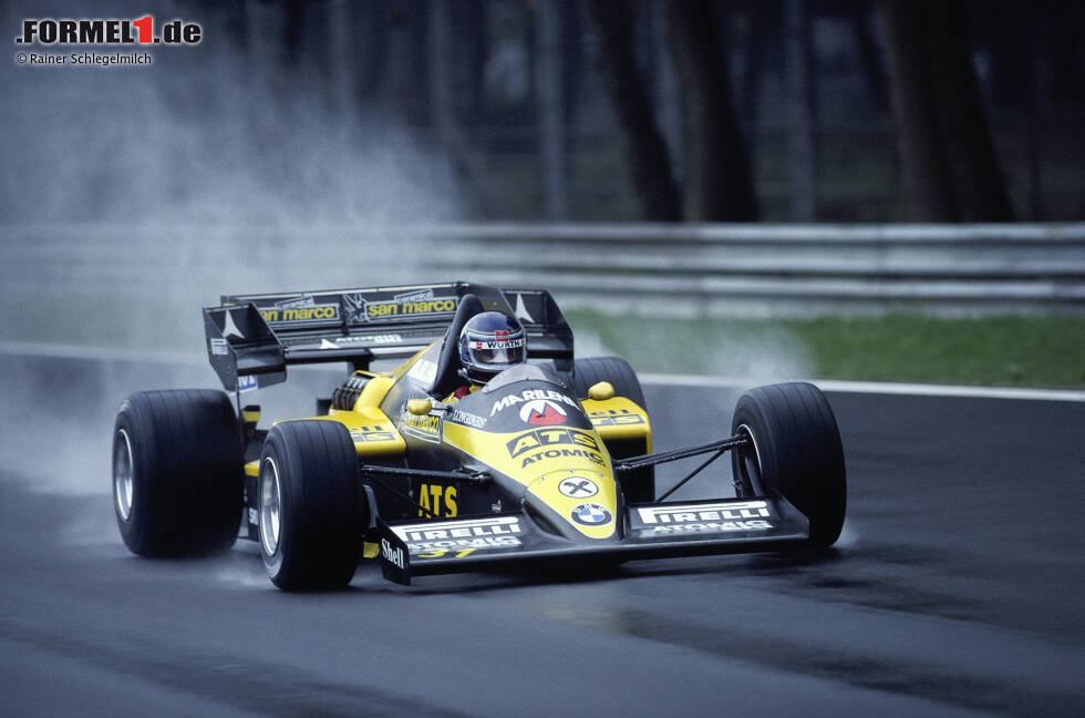 Foto zur News: Gerhard Berger (ATS): Der Österreicher fährt 1984 seine ersten vier Formel-1-Rennen für das deutsche Hinterbänklerteam. Zu holen gibt es mit ATS, das Ende des Jahres seine Tore schließt und in acht Formel-1-Jahren insgesamt lediglich nur acht Punkte holt, nicht viel.