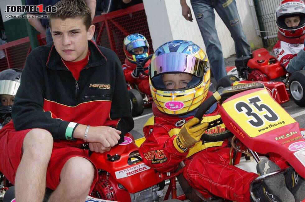 Foto zur News: Leclerc beginnt mit sieben Jahren das Kartfahren und feiert schnell erste Erfolge. Immer an seiner Seite: Freund und Mentor Jules Bianchi. Dessen Vater betreibt eine Kartbahn, auf der Leclerc sein Handwerk lernt.