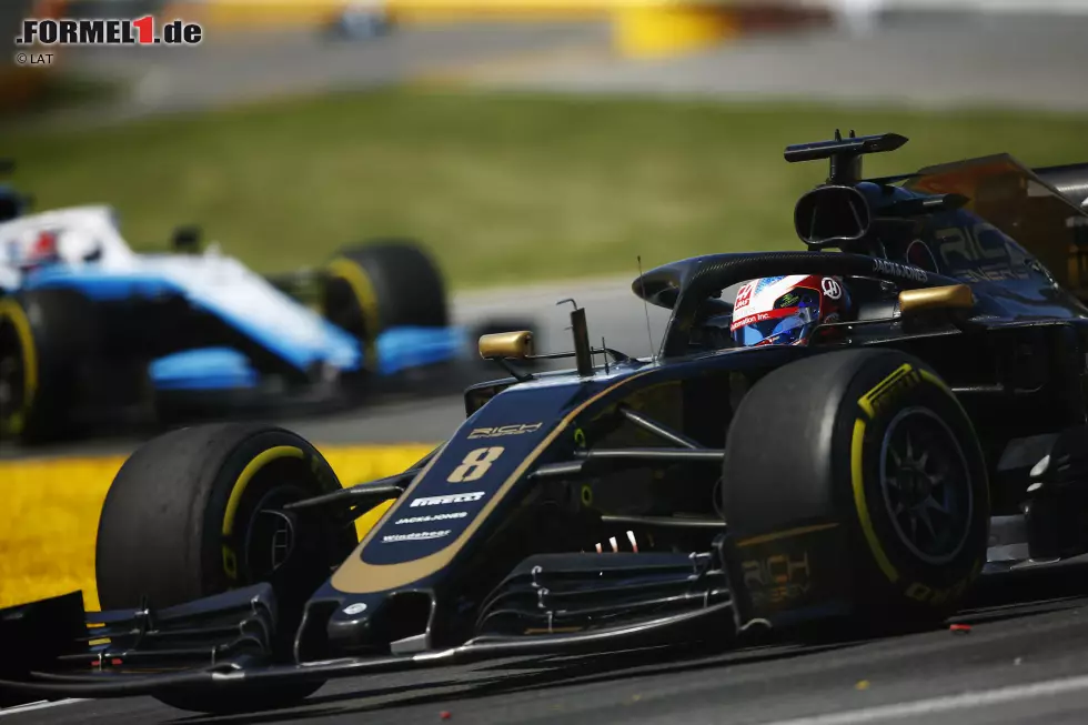 Foto zur News: Romain Grosjean (4): Er konnte seine schnelle Quali-Runde wegen des Magnussen-Crashs nicht zu Ende fahren. Als Quali-15. war sein Grand Prix ziemlich vordefiniert. Und der Haas hat immer noch Probleme mit den Reifen. Aber trotz der mildernden Umstände muss da mehr gehen.