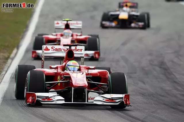 "Fernando is faster than you" - Acht Jahre nach Spielberg sorgt die Scuderia wieder für einen Aufreger. 2010 muss Felipe Massa Fernando Alonso den Sieg in Hockenheim überlassen. Weil Stallregie damals verboten ist, erhält Massa einen "codierten" Funkspruch - der aber nicht so schwer zu entschlüsseln ist. Foto zur News: "Fernando is faster than you" - Acht Jahre nach Spielberg sorgt die Scuderia wieder für einen Aufreger. 2010 muss Felipe Massa Fernando Alonso den Sieg in Hockenheim überlassen. Weil Stallregie damals verboten ist, erhält Massa einen "codierten" Funkspruch - der aber nicht so schwer zu entschlüsseln ist.