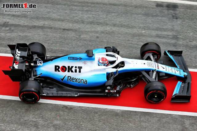 Foto zur News: Am dritten Tag der Formel-1-Wintertests 2019 in Barcelona ist der neue Williams FW42 endlich fahrbereit. Hier sind die ersten Impressionen des Neuwagens auf der Strecke, am Steuer sitzt George Russell!