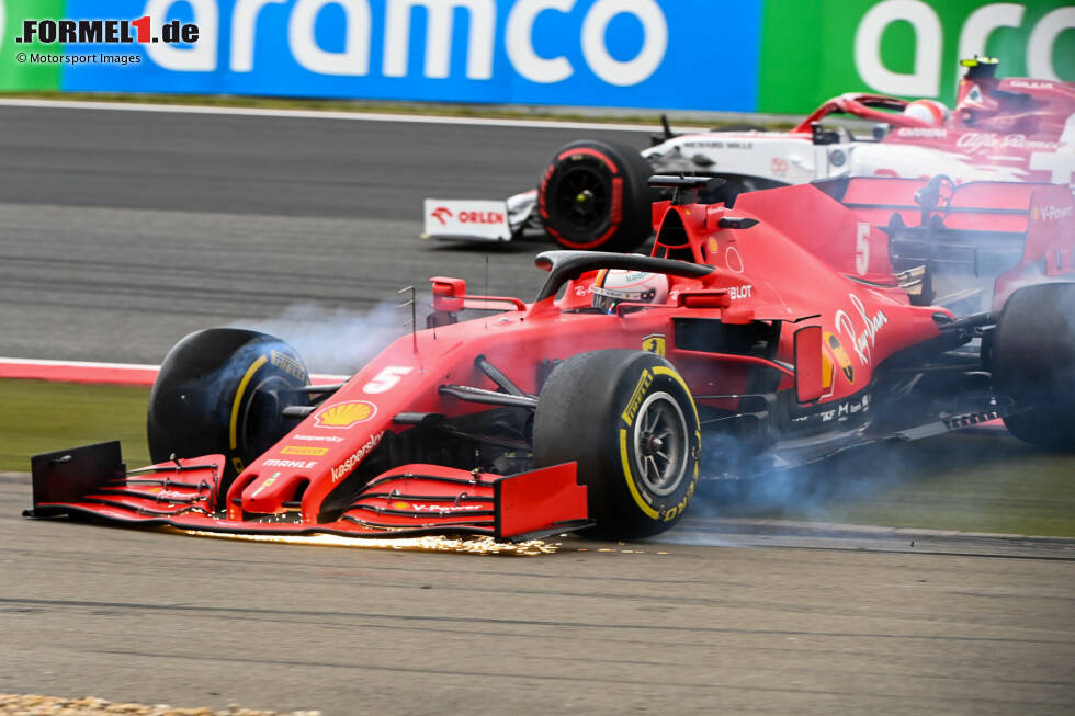 Foto zur News: Sebastian Vettel (5): Zumindest hat er - anders als Albon und Räikkönen - nicht das Rennen eines anderen Piloten ruiniert. Trotzdem war das wieder nix. Im Qualifying und Rennen klar langsamer als der Teamkollege, dazu der Dreher in Kurve 1 beim Überholversuch gegen Giovinazzi - und am Ende wieder keine Punkte.