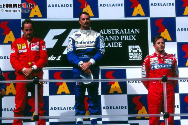 Foto zur News: Adelaide 1994: Nigel Mansell gewinnt mit 41 Jahren ein letztes Mal in der Formel 1. Das macht ihn aber nicht zum einzigen Ü40-Sieger der Formel-1-Historie, und noch lange nicht zum ältesten Rennsieger. Das zeigt unsere Fotostrecke!
