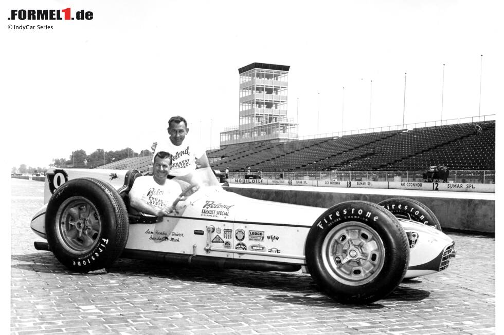 Foto zur News: Indianapolis 1957: Weil das Indy 500 in den 1950er-Jahren zum Formel-1-Kalender zählt, taucht auch Sam Hanks in unserer Liste auf - mit 42 Jahren beim Indianapolis-Sieg.