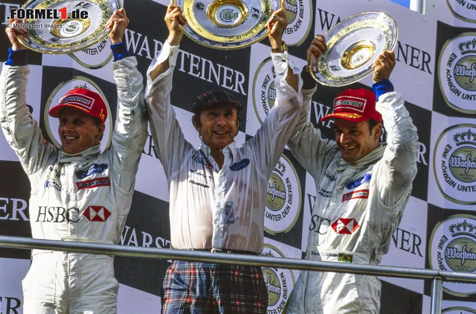 1999 gewinnt Herbert den turbulenten Europa-Grand-Prix am Nürburgring. Es ist der erste und einzige Sieg für den Rennstall von Ex-Champion Jackie Stewart - und Herberts letzter Formel-1-Erfolg. Foto zur News: 1999 gewinnt Herbert den turbulenten Europa-Grand-Prix am Nürburgring. Es ist der erste und einzige Sieg für den Rennstall von Ex-Champion Jackie Stewart - und Herberts letzter Formel-1-Erfolg.
