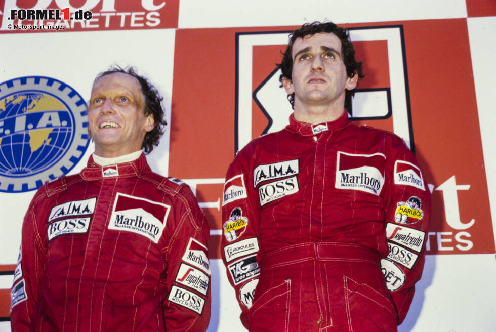 Der Geschlagene ist bedient. "Auf dem Podium hätte er fast geweint", sagt Lauda über Prost, aber ... Der Geschlagene ist bedient. "Auf dem Podium hätte er fast geweint", sagt Lauda über Prost, aber ...