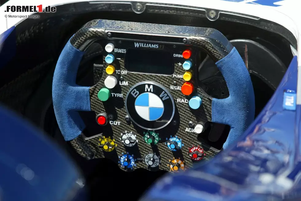 Jedes Team entwickelt eigenständige Lösungen, ganz nach Fahrerpräferenz. Die Lenkräder - im Bild der Williams FW26 von 2004 - werden inzwischen aufwändig und kostspielig aus Kohlefaser gefertigt. Foto zur News: Jedes Team entwickelt eigenständige Lösungen, ganz nach Fahrerpräferenz. Die Lenkräder - im Bild der Williams FW26 von 2004 - werden inzwischen aufwändig und kostspielig aus Kohlefaser gefertigt.
