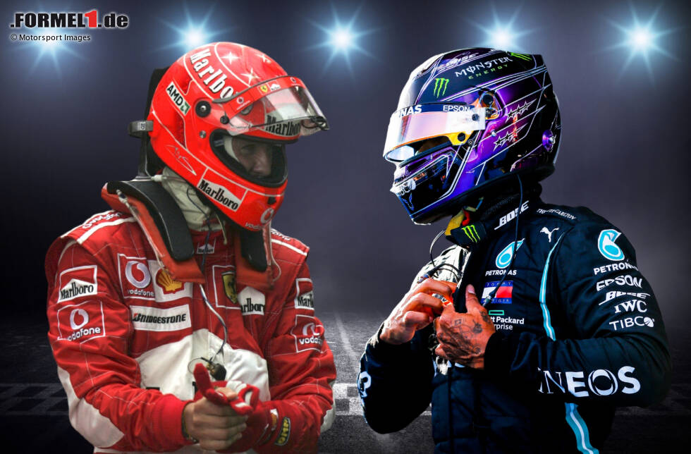 91 Formel-1-Siege haben sie beide, aber wie fällt der Vergleich zwischen Michael Schumacher und Lewis Hamilton bei diesem Meilenstein in anderen Statistiken aus? Wir machen den Check! 91 Formel-1-Siege haben sie beide, aber wie fällt der Vergleich zwischen Michael Schumacher und Lewis Hamilton bei diesem Meilenstein in anderen Statistiken aus? Wir machen den Check!