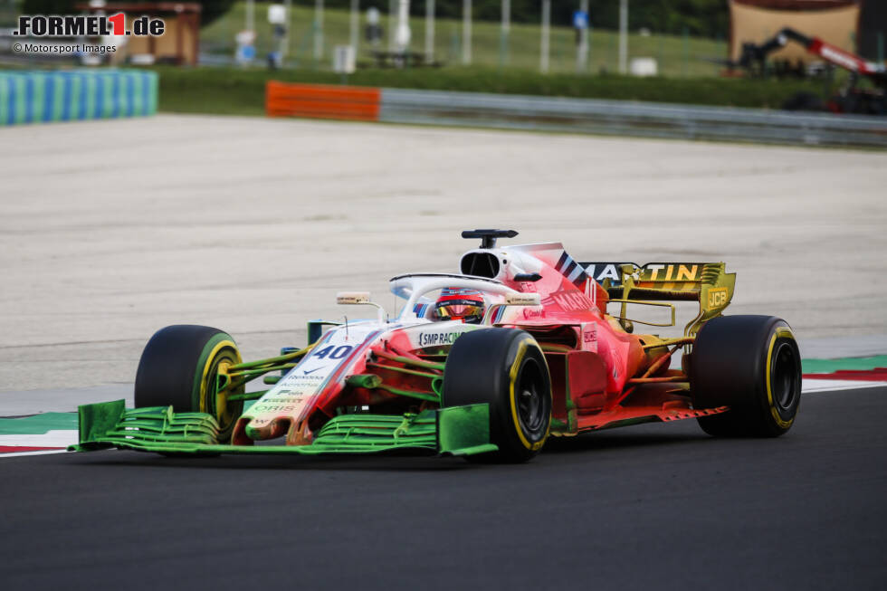 2018: Am Steuer eines Williams FW41 testet Robert Kubica einen Frontflügel für die Saison 2019, sorgt aber vor allem mit ... 2018: Am Steuer eines Williams FW41 testet Robert Kubica einen Frontflügel für die Saison 2019, sorgt aber vor allem mit ...