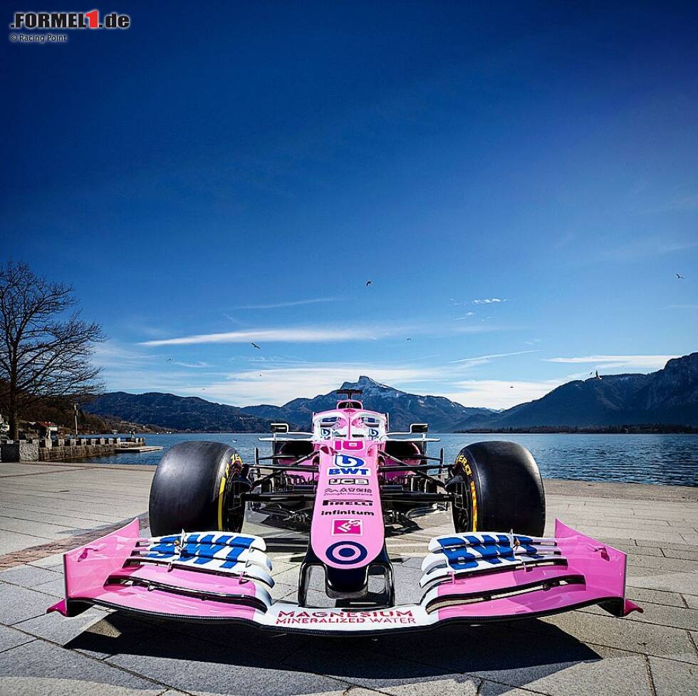 Foto zur News: Hier steht der Racing-Point-Rennwagen von Sergio Perez und Lance Stroll im neuen Design für die Formel-1-Saison 2020! Weitere Bilder in unserer Fotostrecke!
