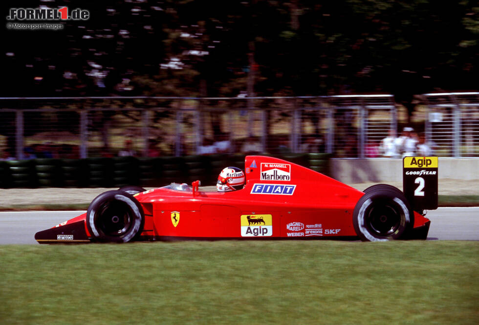 Foto zur News: #2: Nigel Mansell (Ferrari): Der Brite machte im Stallduell gegen Alain Prost kaum einen Stich, schaffte mit dem Ferrari 641 aber immerhin einen Saisonsieg. Das ergab am Ende WM-Rang fünf.