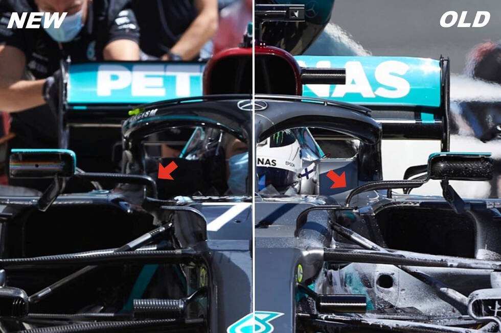 Foto zur News: Mercedes W11: Vorderansicht mit Vergleich zur Testversion