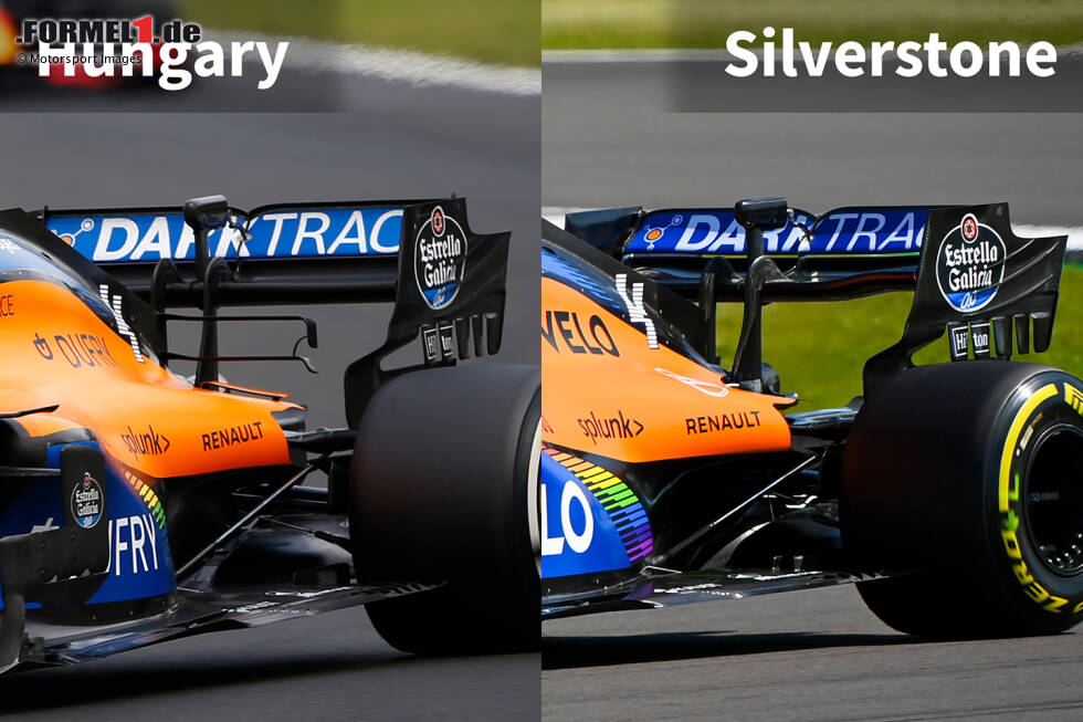 Foto zur News: McLaren MCL35: Vergleich Ungarn/Großbritannien