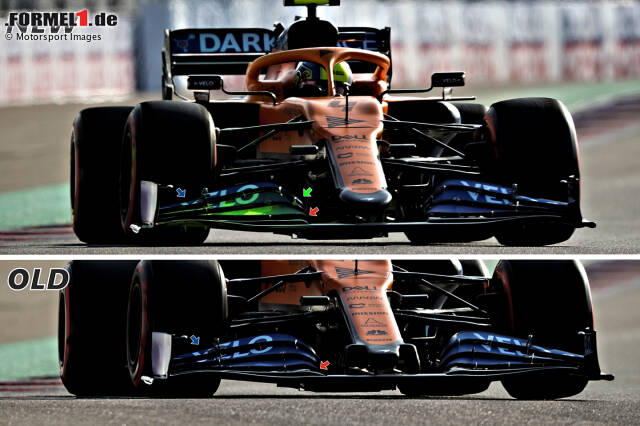 Foto zur News: McLaren MCL35: Frontpartie-Vergleich (neu/alt)